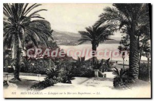 Postcard Old MONTE CARLO Echappee sea to Roquebrune