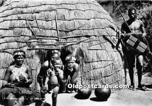 Natives in Villa African Nude Postcard