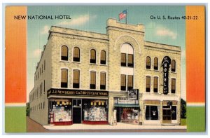 c1940 New National Hotel George Andrew Prop Restaurant Cambridge Ohio Postcard 