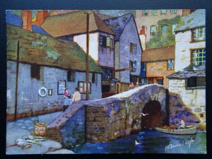 Cornwall POLPERRO The Roman Bridge c1930's Anne Croft Postcard by Vivian Mansell