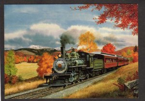 NH North Conway Railroad Train Steam Locomotive 108 Mt Washington Postcard