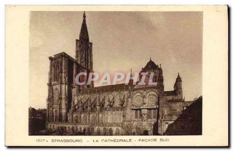 Postcard Old ThE STRASBOURG CATHEDRAL FRONT SOUTH