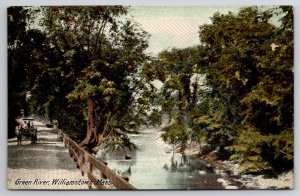 Williamstown Massachusetts With Carriage Ride Along Green River  Postcard L29