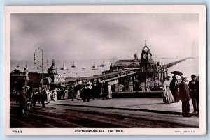 Essex England Postcard Southend-On-Sea The Pier c1930's Vintage RPPC Photo