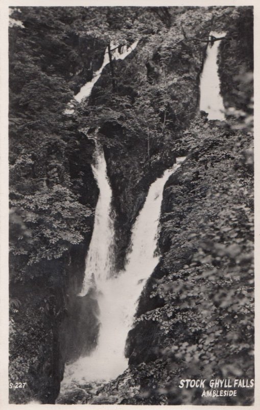 Stock Ghyll Falls Real Photo Old Postcard