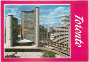 City Hall, Toronto, Ontario, Chrome Aerial View Postcard #2