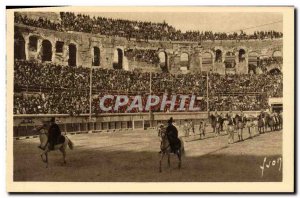 Old Postcard Nimes Les Arenes A Day Bullfight The paseo Taurus