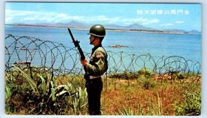 Military Soldier Facing the Mainland of CHINA Postcard