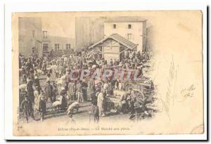 Billon Old Postcard The market pigs TOP