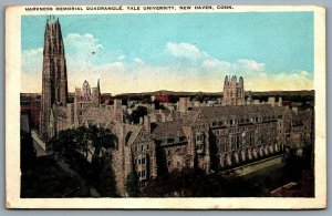 Postcard New Haven CT c1924 Harkness Memorial Quadrangle Yale University RPO