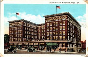 Hotel Wendell Pittsfield Massachusetts MA WB Postcard UNP VTG Curt Teich Unused 