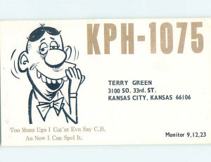 Pre-1980 RADIO CARD - CB HAM OR QSL Kansas City KS AH0997