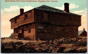 Black House Old Indian Fortification Kingston Ontario Canada Antique Postcard