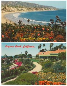 LAGUNA BEACH CALIFORNIA THE MAIN BEACH & THE VICTOR HUGO INN LOT 2  POSTCARD