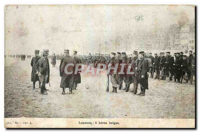 Postcard Old Lapanne Belgian Army hero