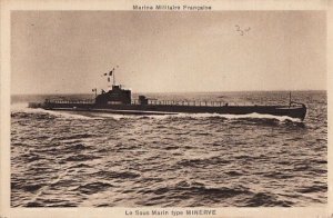 Postcard Ship Le Sous Marin  type Minerve