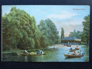 London FINSBURY Finsbury Park Boating Lake (1) c1905 Postcard