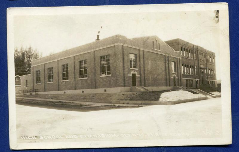 Glenns Ferry Idaho id High School Gymnasium real photo postcard RPPC