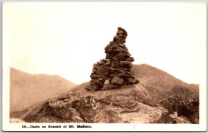 Cairn on Summit Of Mount Madison Gorham New Hampshire Real Photo RPPC Postcard