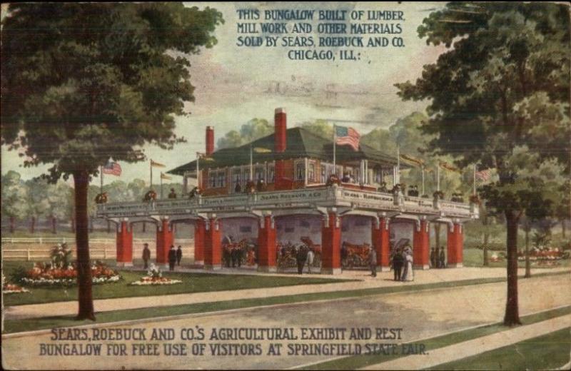 Springfield IL State Fair - Sears Roebuck & Co Agri Exhibit c1910 Postcard