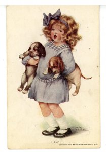 Help! Girl With Pups.   Artist: M.M. Baimball