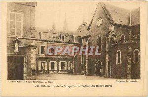 Old Postcard chapel exterior view or church of sacre coeur