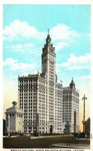 Vintage Postcard Wrigley Building North And South Sections Chicago Illinois ILL