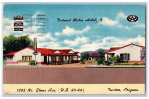 Tucson Arizona Postcard Desert Motor Hotel Exterior Building View c1955 Vintage