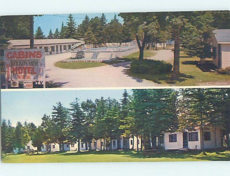 Unused Pre-1980 COTTAGES AT STRAITS VIEW MOTEL Mackinaw City Michigan MI B6302