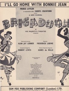 I'll Go Home With Bonnie Jean Brigadoon Vintage 1950s Sheet Music