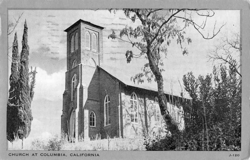 Columbia California Church Street View Antique Postcard K88550