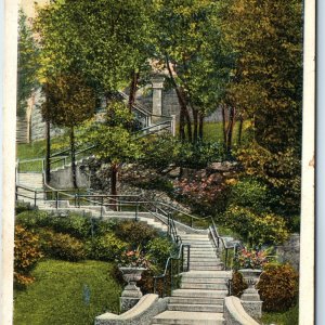 c1910s Dubuque, IA 15th Street Stairway Jackson Park PC Floral Landscaping A274