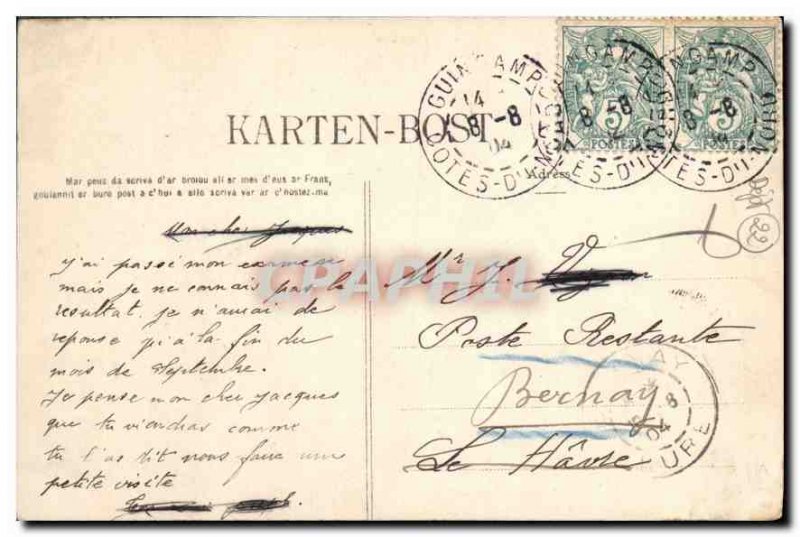 Old Postcard Guingamp Rue Notre Dame