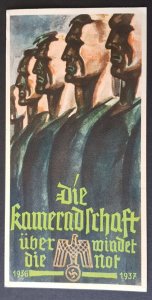 GERMANY THIRD 3RD REICH ORIGINAL PROPAGANDA LABEL WINTER RELIEF FUND 1936/37