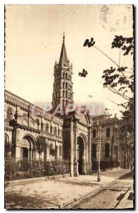 Postcard Old Toulouse Bell tower of the Saint Sernin Basilica