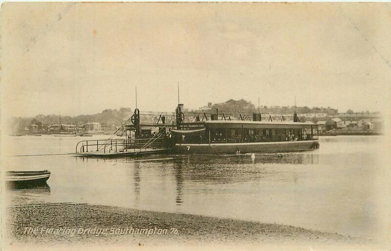 UK C-1910 Fleating Bridge Southampton RPPC Photo Postcard 22-5534