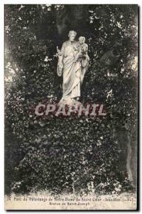 Old Postcard Issoudun pilgrimage Park of Our Lady of the Sacred Heart Statue ...