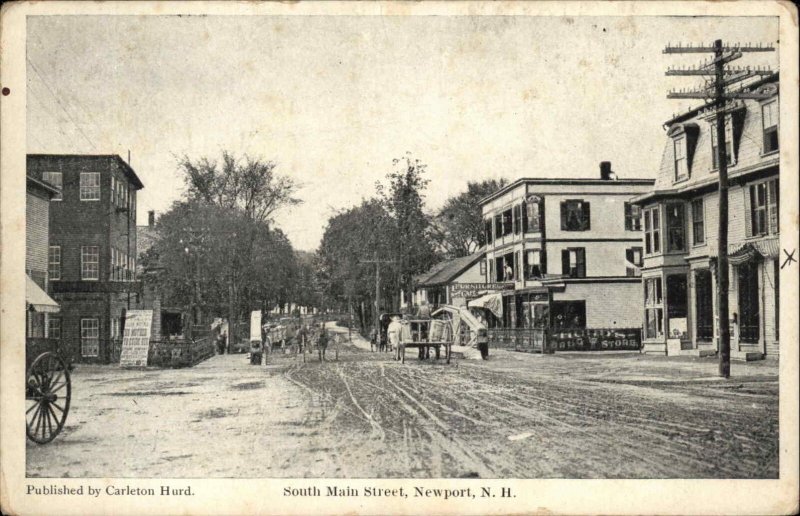 Newport New Hampshire NH Street Scene South Main Street c1900s Postcard