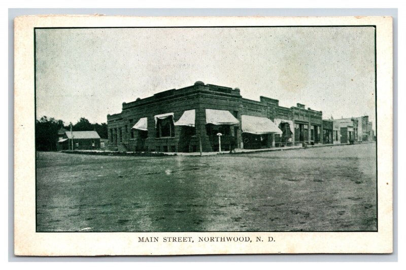 Main Street View Northwood North Dakota UNP DB Unused  Postcard Q22