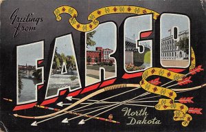 Greetings from Fargo North Dakota, USA Large Letter 1943 