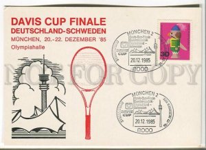 485949 GERMANY 1985 year davis cup tennis Special cancellation postcard