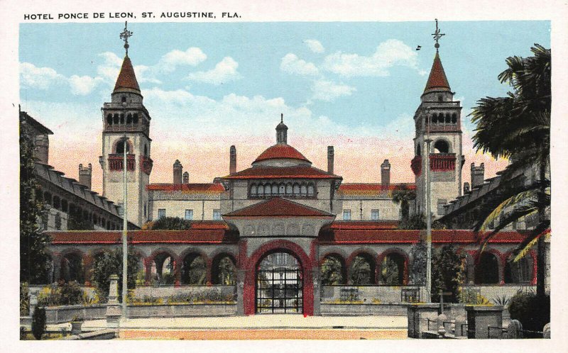 Hotel Ponce De Leon, St. Augustine, Florida, Early Postcard, Unused