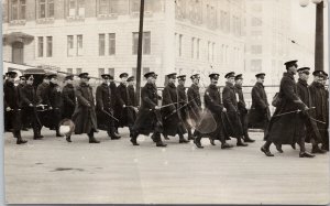 Canadian Soldiers Vancouver BC Granville & W. Cordova c1917 RPPC Postcard G95