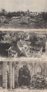 European War WW1 French 3x Bombardment Postcard s
