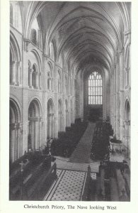 Dorset Postcard - Christchurch Priory - The Nave Looking West   A5516