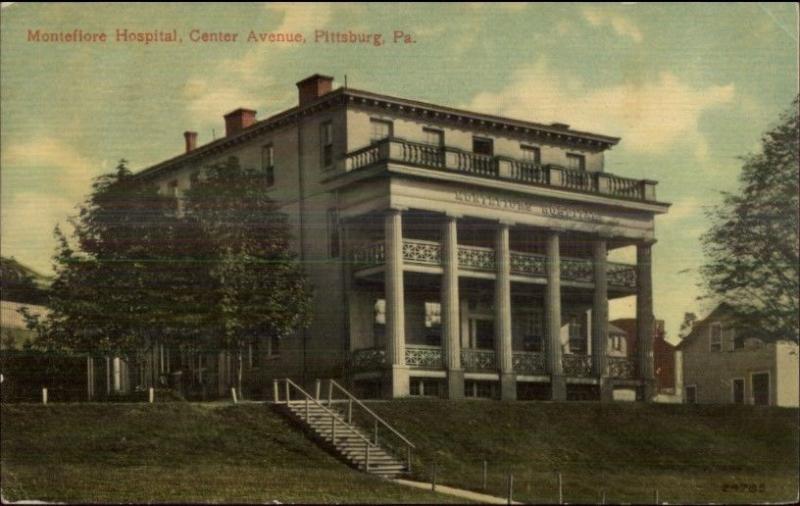 Pittsburgh PA Montefiore Hospital Center Ave c1910 Postcard