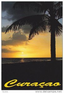 Beautiful Sunset over the ocean horizon, Curacao, Netherlands Antilles, 50-70s