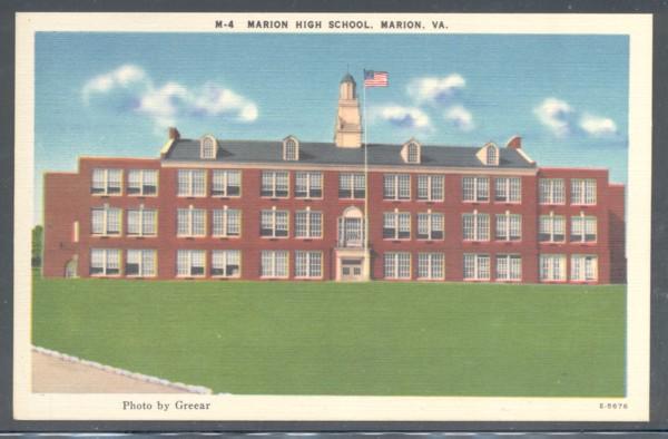 Virginia colour PC High School Marion, VA, unused