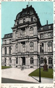 Vintage Postcard 1905 City Hall Building Historic Landmark Boston Massachusetts