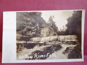 Old RPPC Postcard WI Hudson Willow River Falls